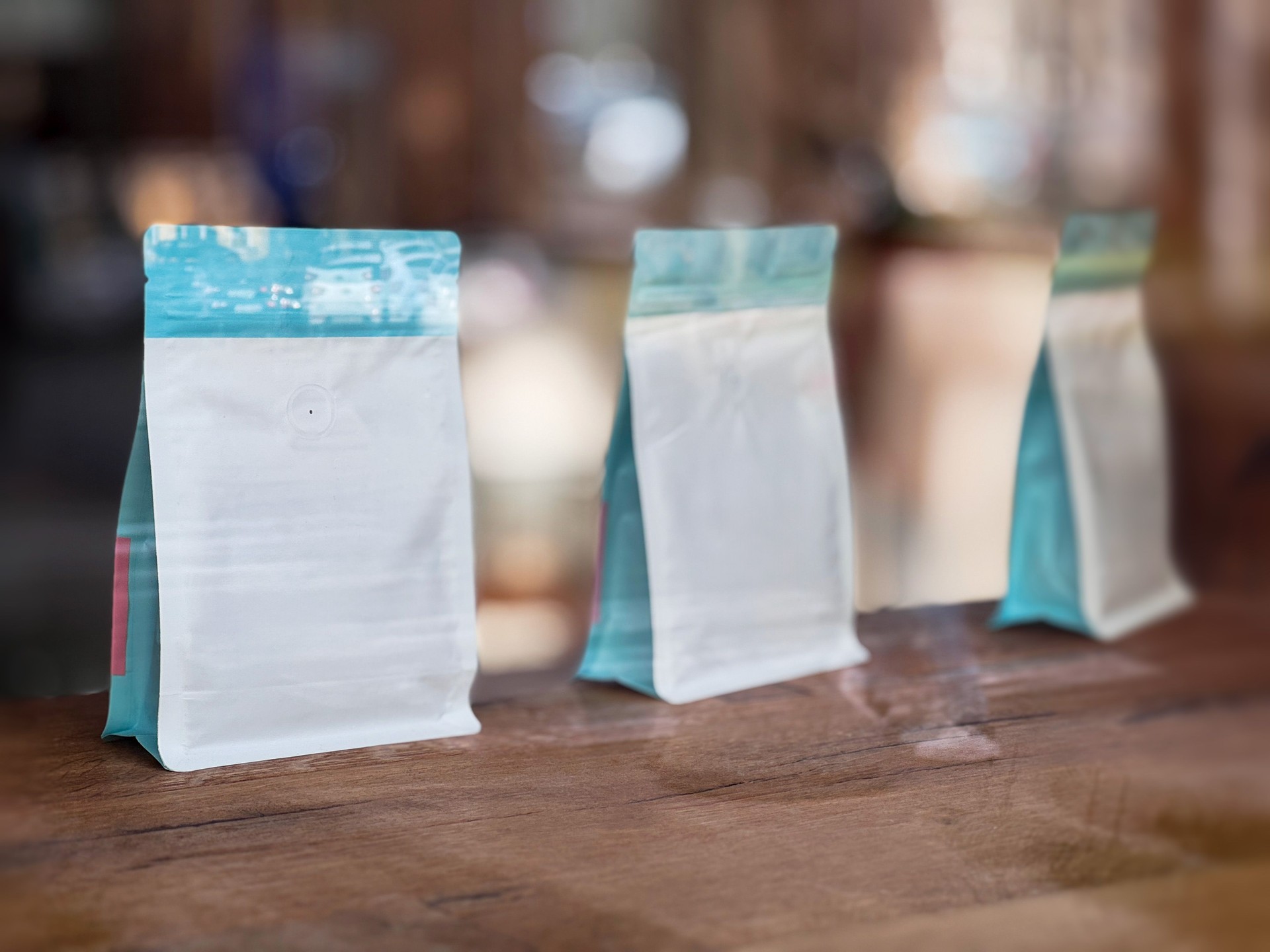 Magenta, Blue and White Specialty Coffee Mockups